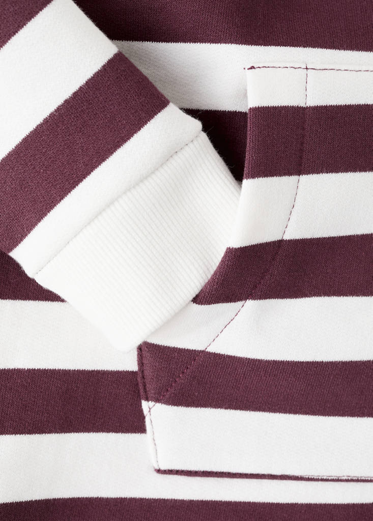 Striped hooded sweatshirt — Wine