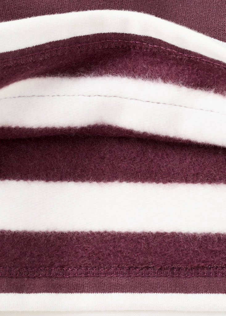 Striped hooded sweatshirt — Wine