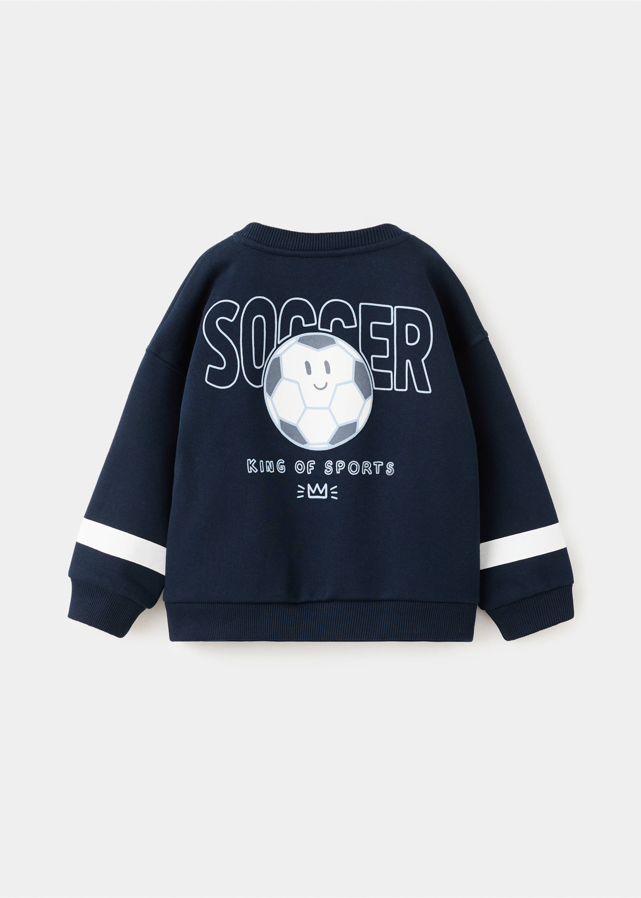 Sudadera algodón estampada - Reverso del artículo, Azul marino. Ref: 27021269-00.