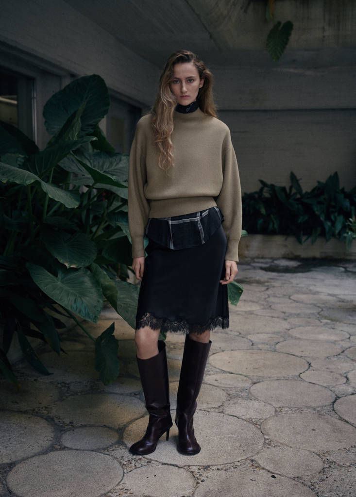 Oversized perkins-neck sweater — Light/Pastel Grey