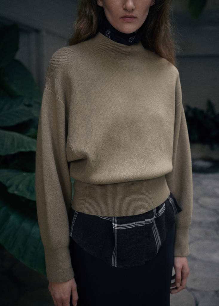 Oversized perkins-neck sweater — Light/Pastel Grey