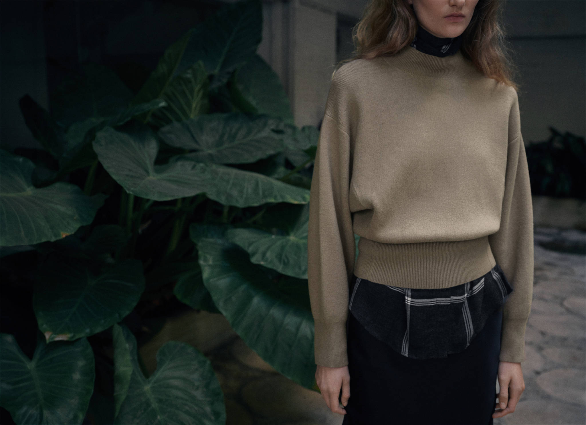 Oversized perkins-neck sweater - Panoramic plane