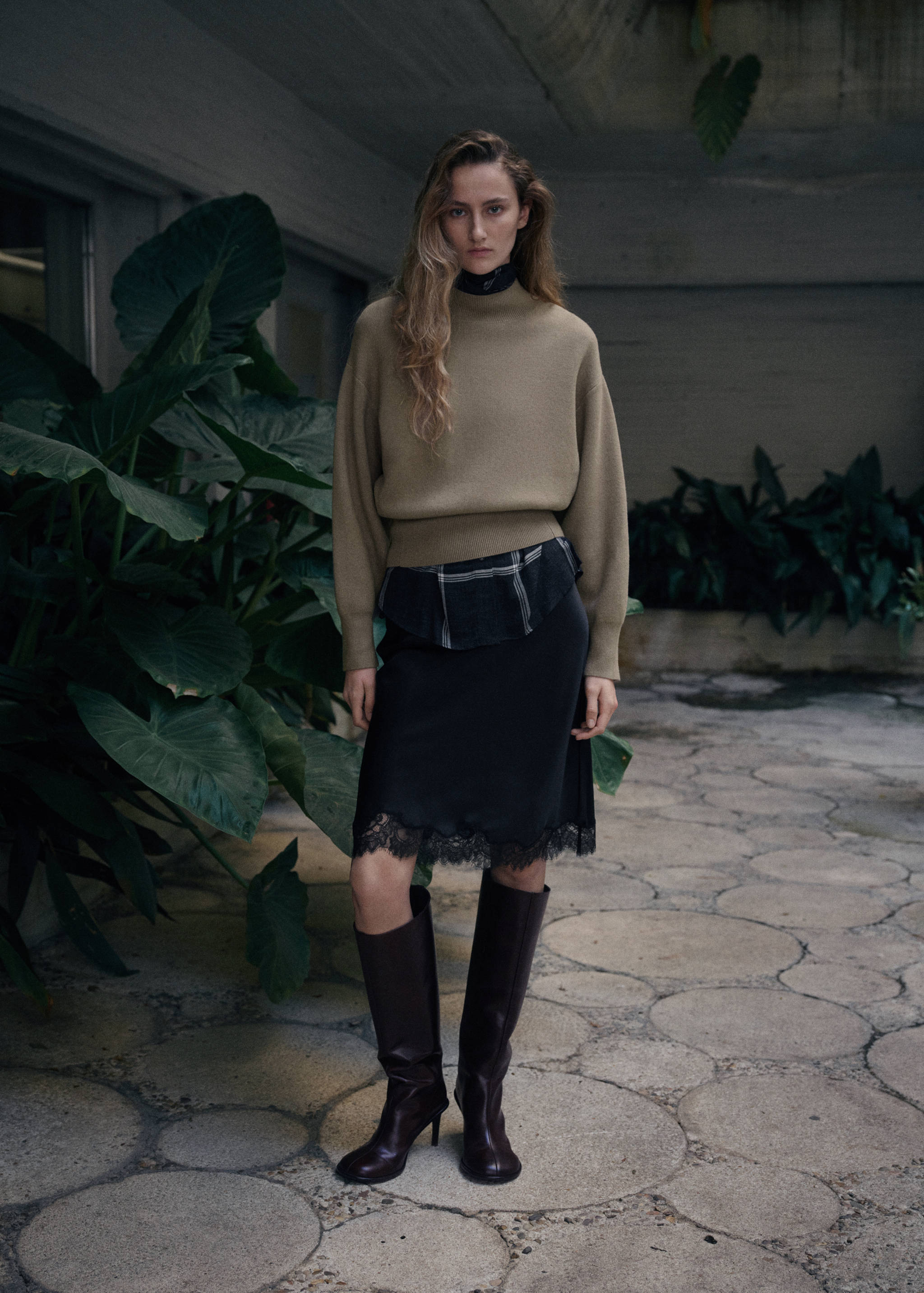 Oversized perkins-neck sweater - General plane