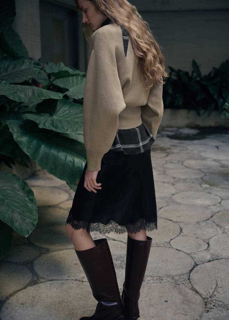 Oversized perkins-neck sweater — Light/Pastel Grey