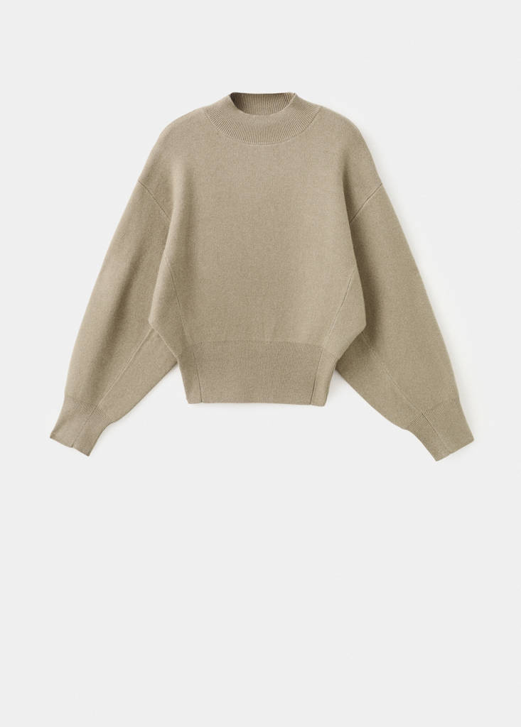 Oversized perkins-neck sweater — Light/Pastel Grey