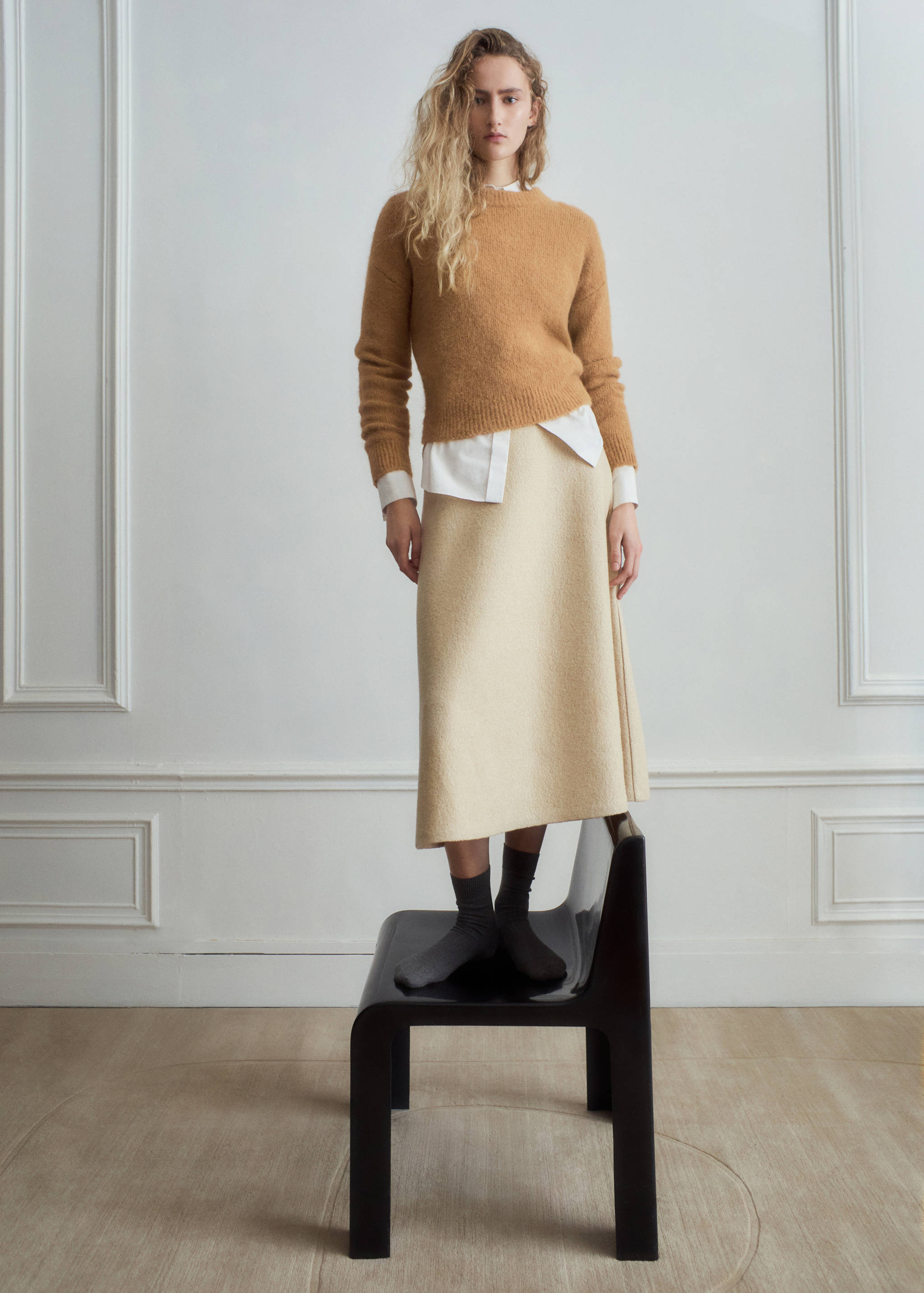 Alpaca-blend crew-neck sweater - General plane