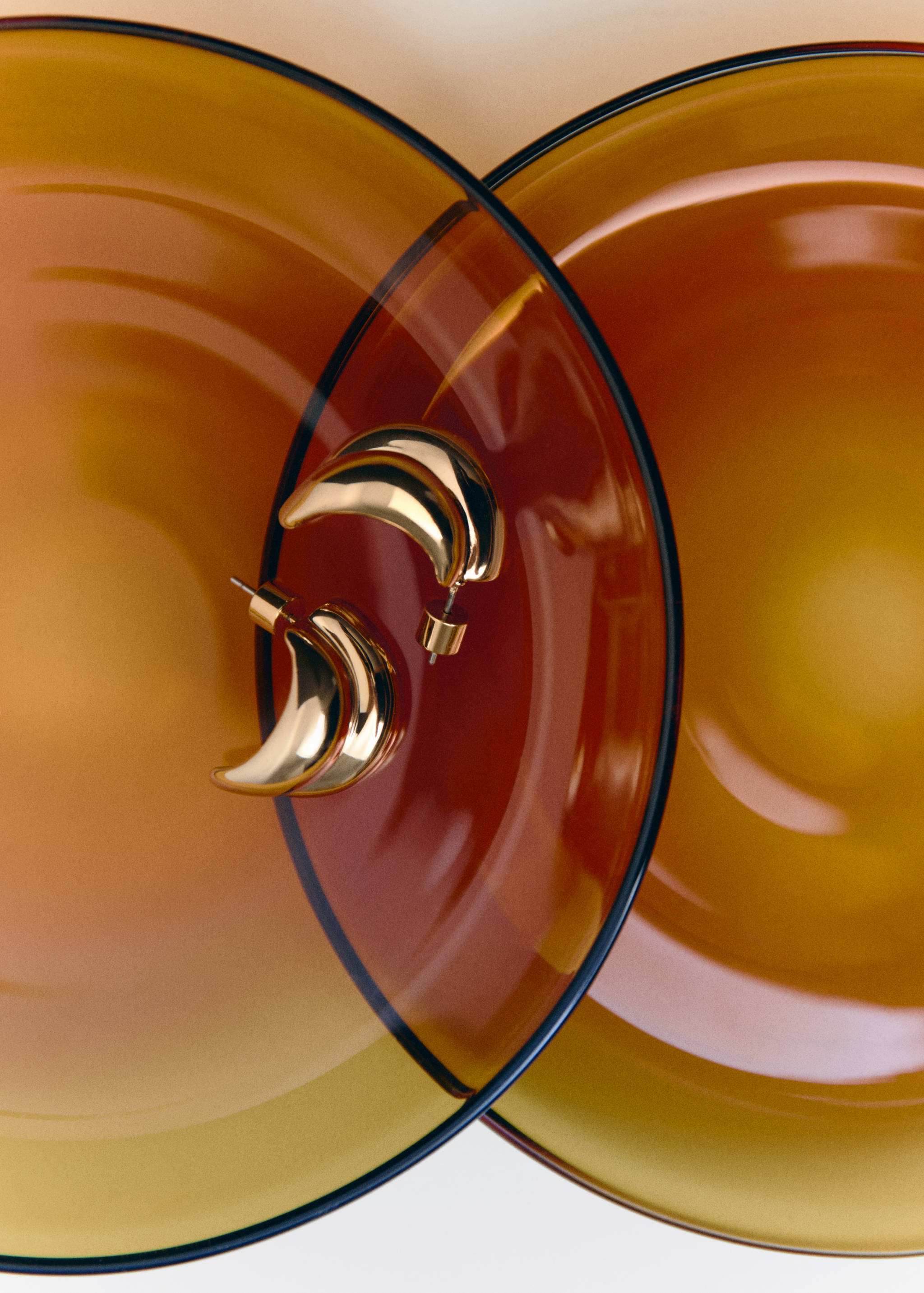 压花半环耳环 - null