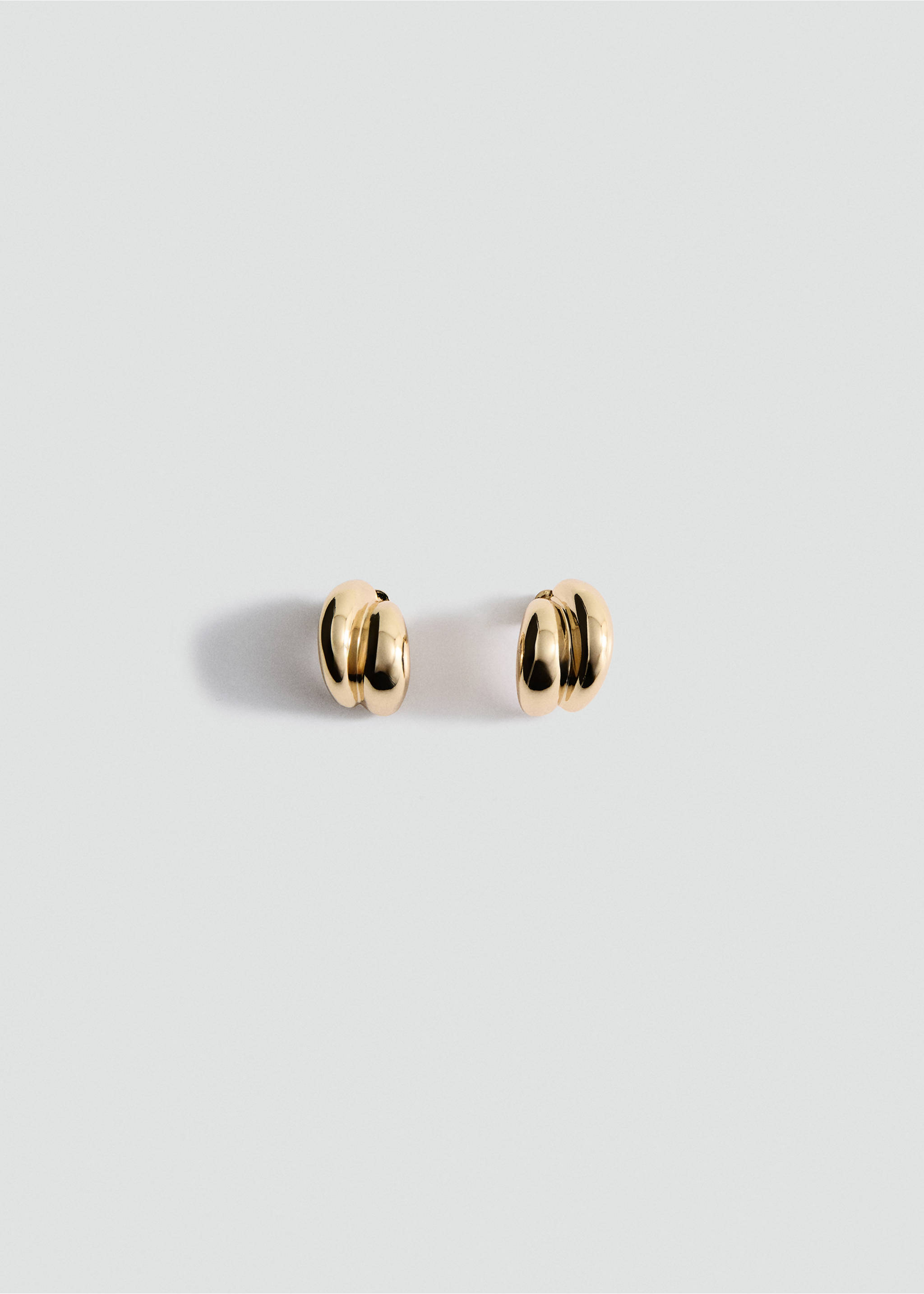 Embossed semi-hoop earrings - Article without model, Gold. Ref: 27021279-00.