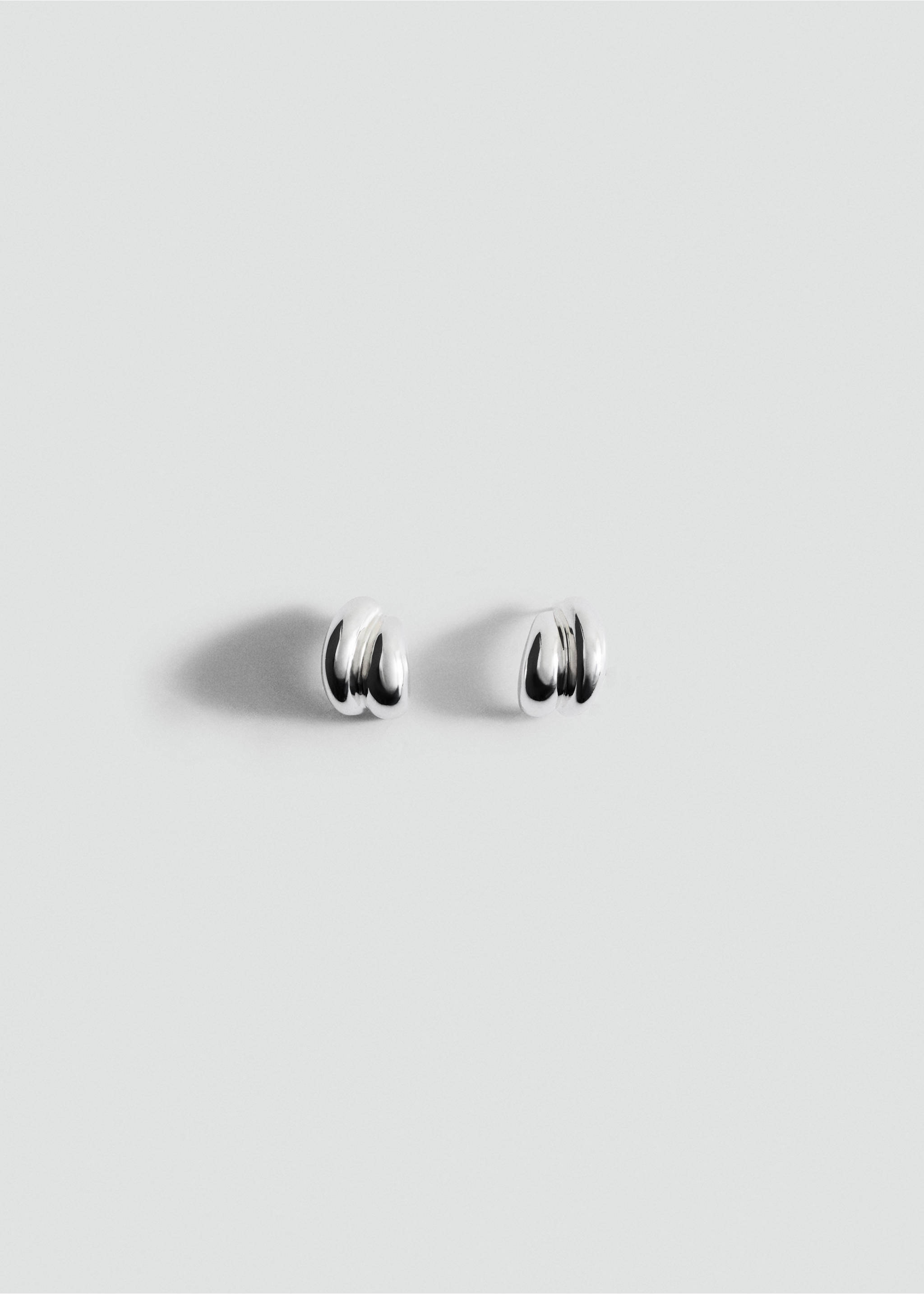 Embossed semi-hoop earrings - Article without model, Silver. Ref: 27021279-00.