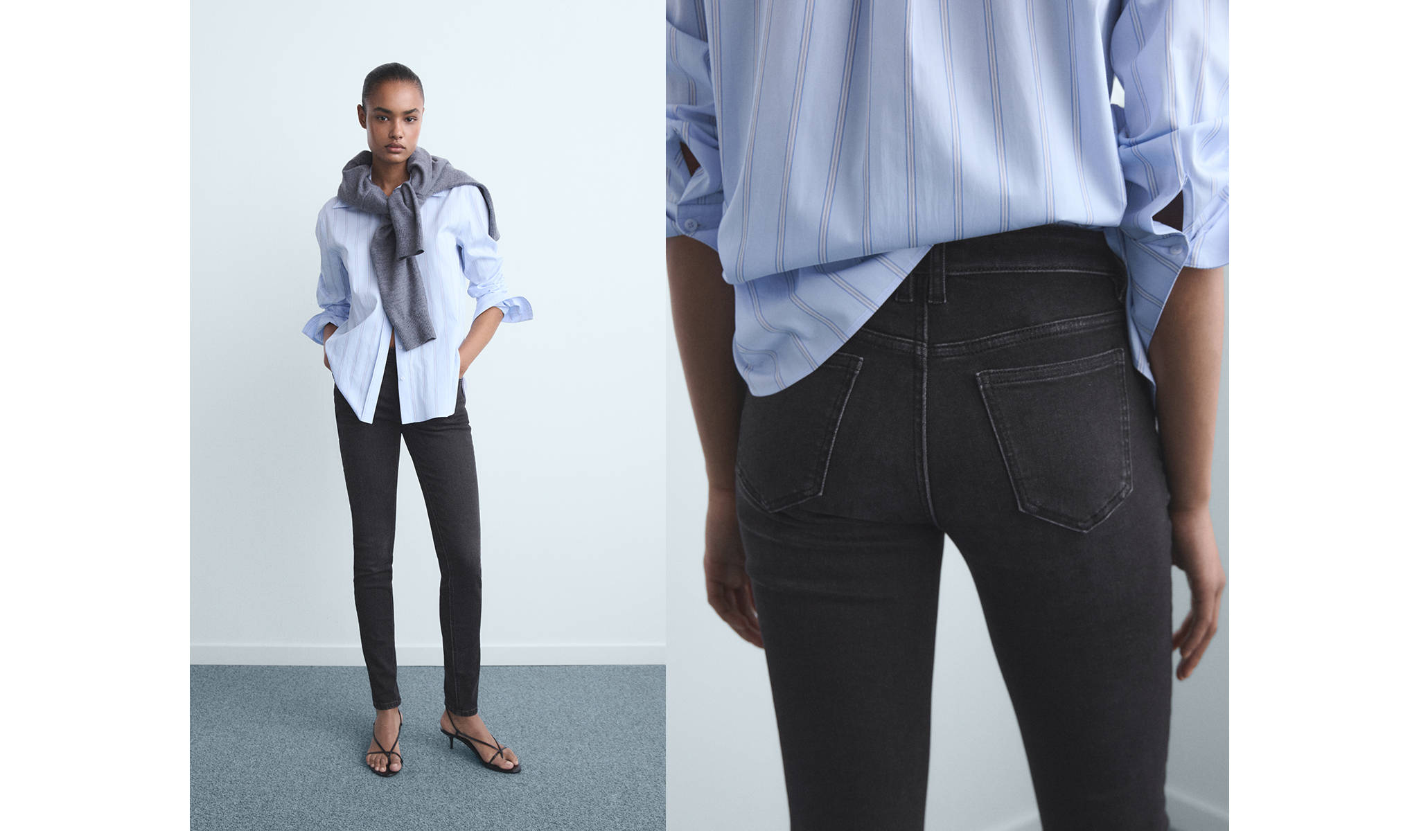 Jeans skinny tiro medio - Plano panorámico