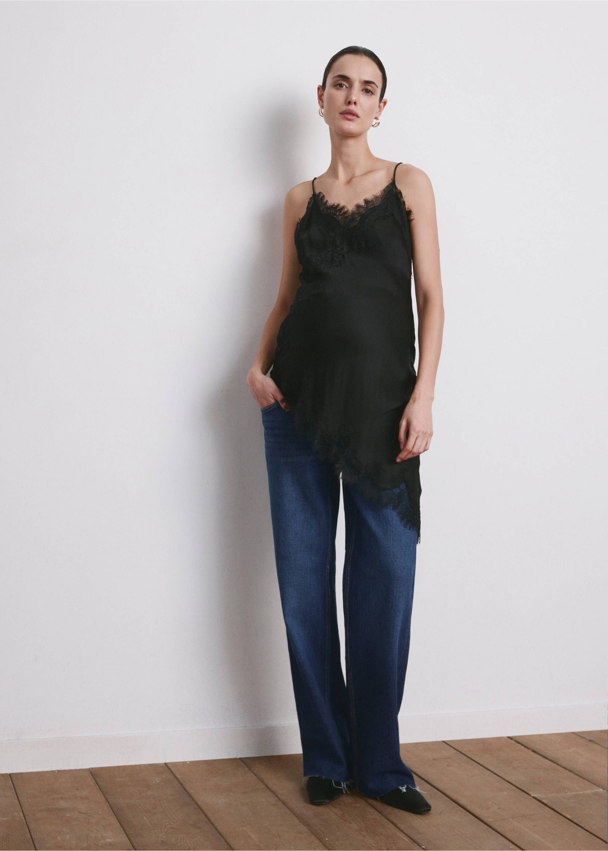 Wide leg maternity jeans - General plane, Dark Blue. Ref: 27021290-00.