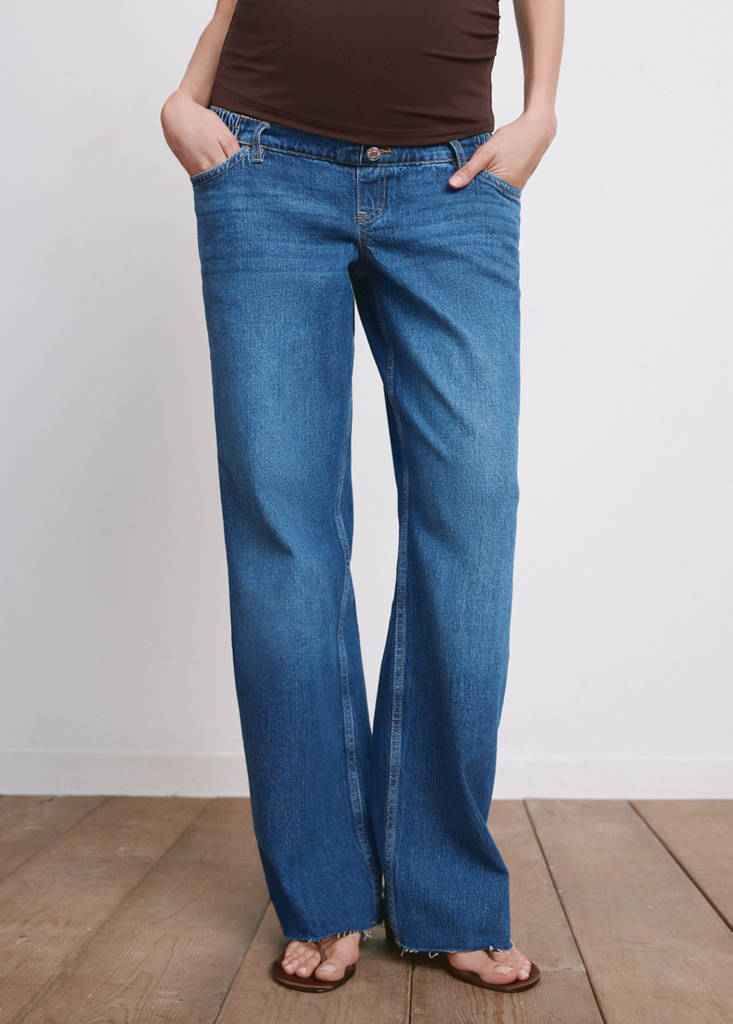 Wide leg maternity jeans — Medium Blue