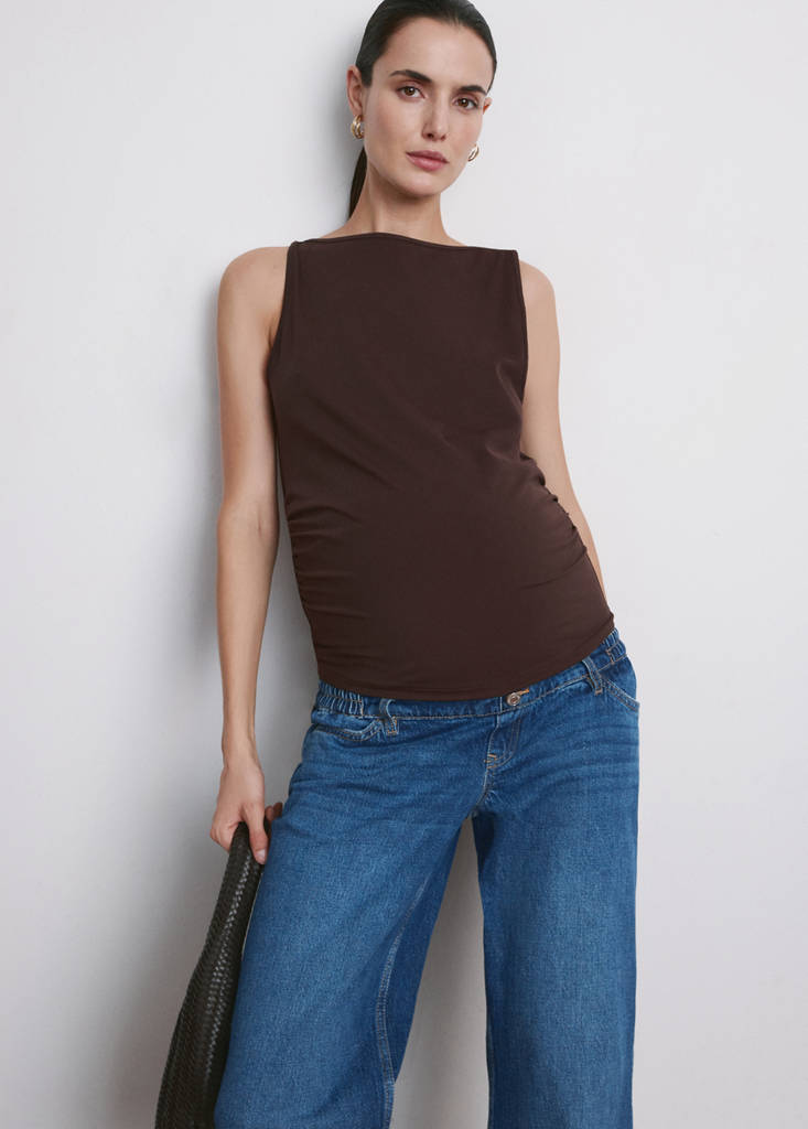 Wide leg maternity jeans — Medium Blue