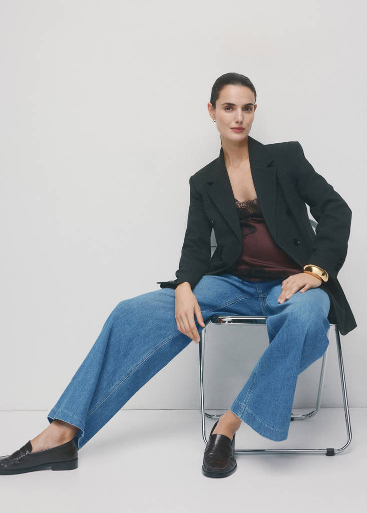 Wide leg maternity jeans — Medium Blue