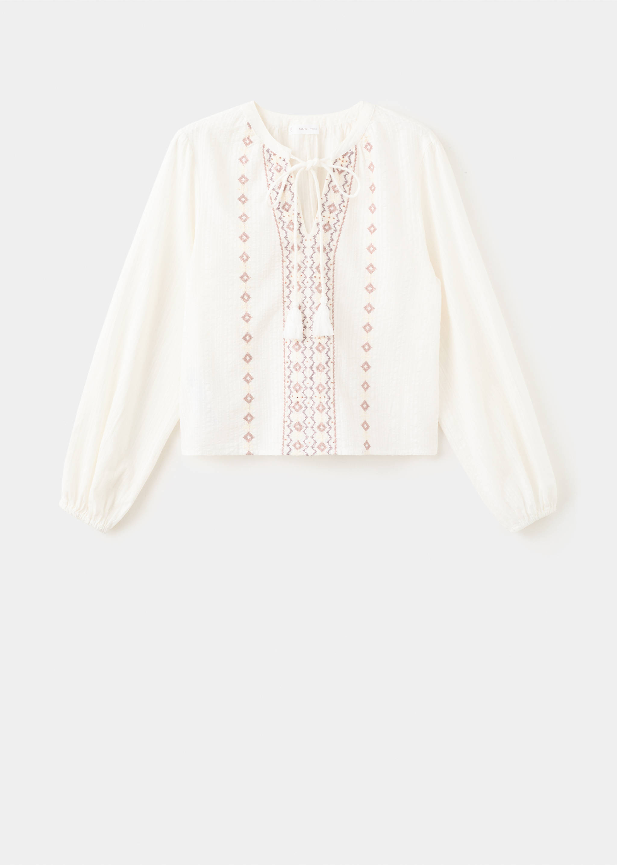 Beaded embroidered blouse - Article without model, Off White. Ref: 27021292-00.