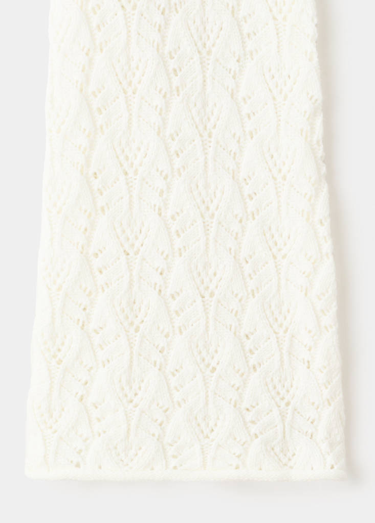 Pullover mit Lochstrickmuster — Cremeweiß