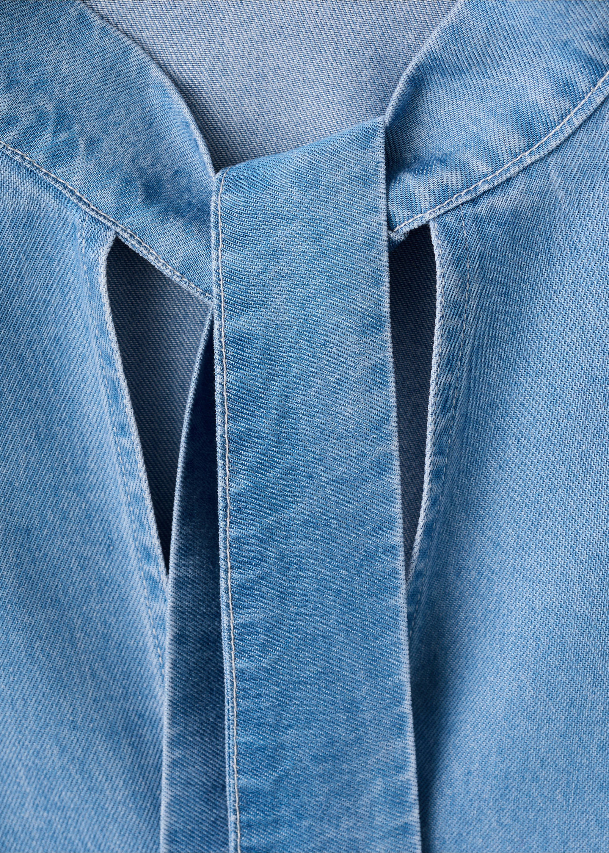 Блузка из лиоцелла с завязкой - Деталь изделия 8, Синий средний. Ref: 27021295-00.