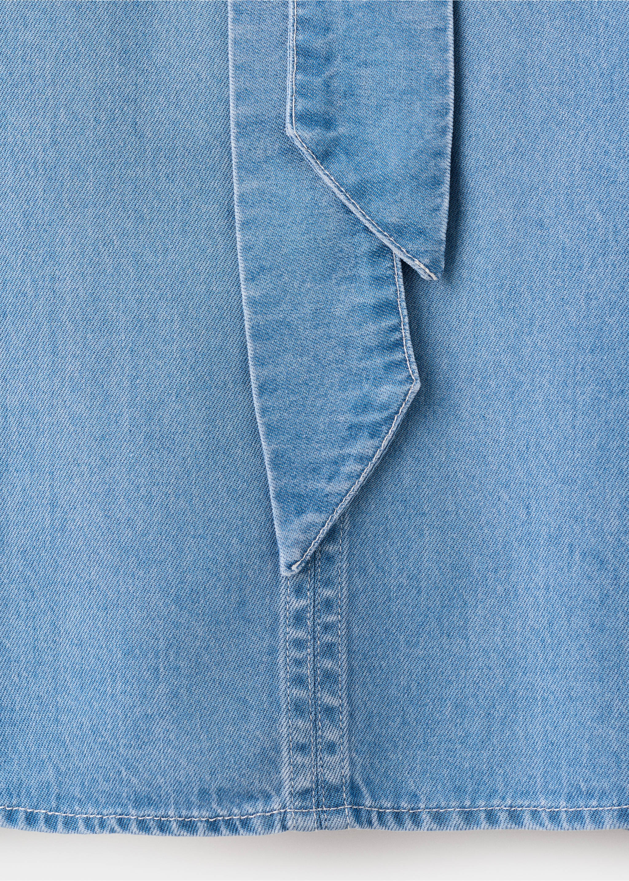 Блузка из лиоцелла с завязкой - Деталь изделия 0, Синий средний. Ref: 27021295-00.