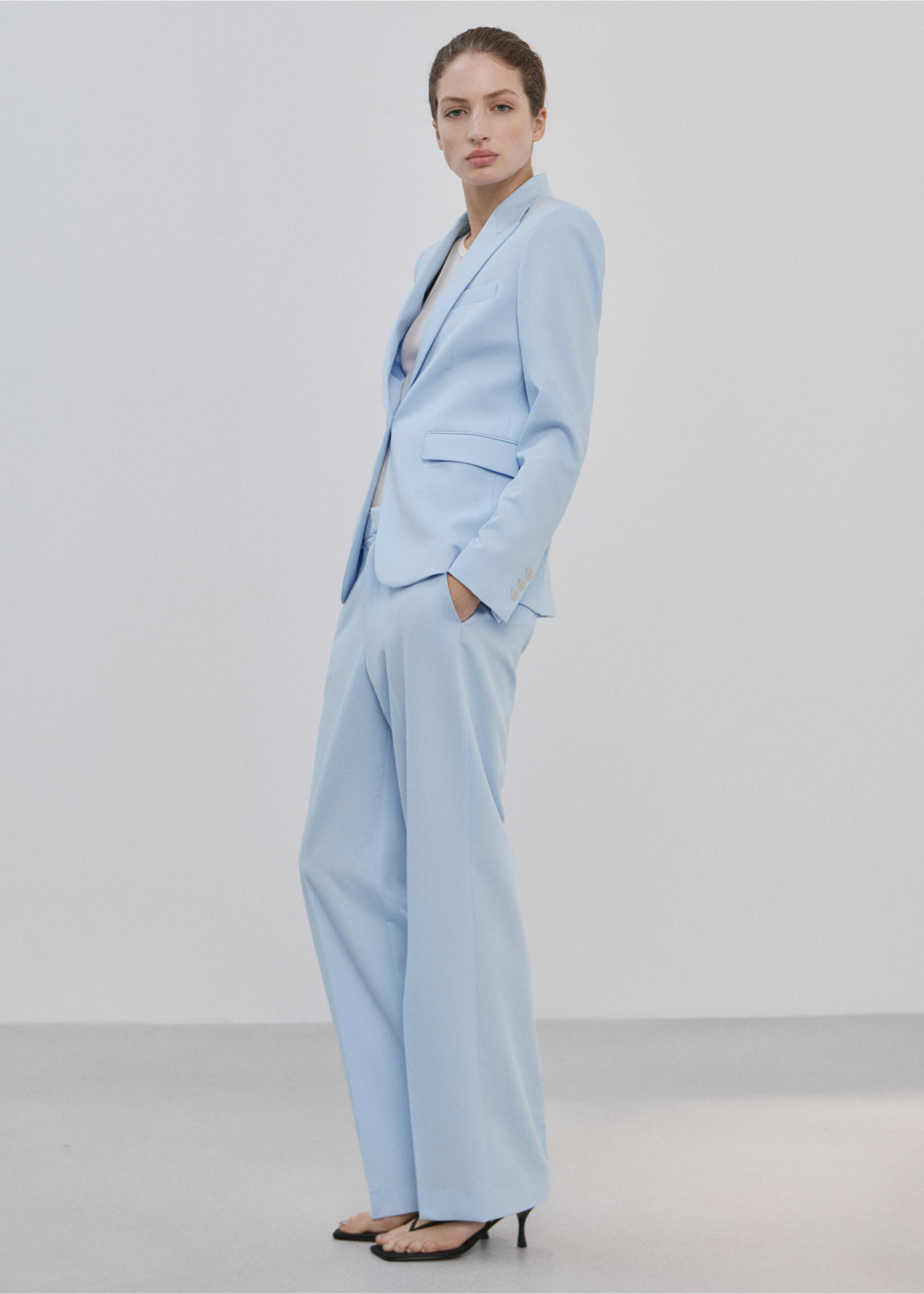 Pantalon droit costume - Plan général, Bleu. Ref: 27021297-00.