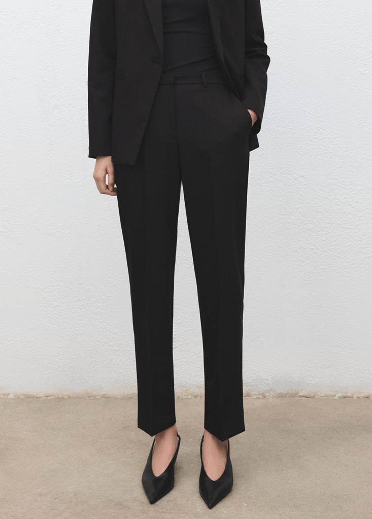 Straight suit trousers — Black