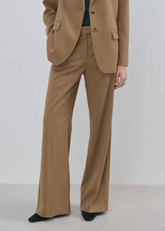 Straight low-rise suit trousers — Medium Brown 1