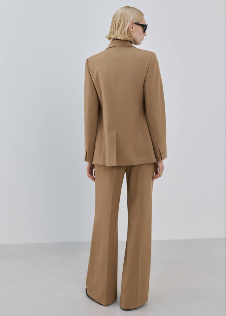 Straight low-rise suit trousers — Medium Brown