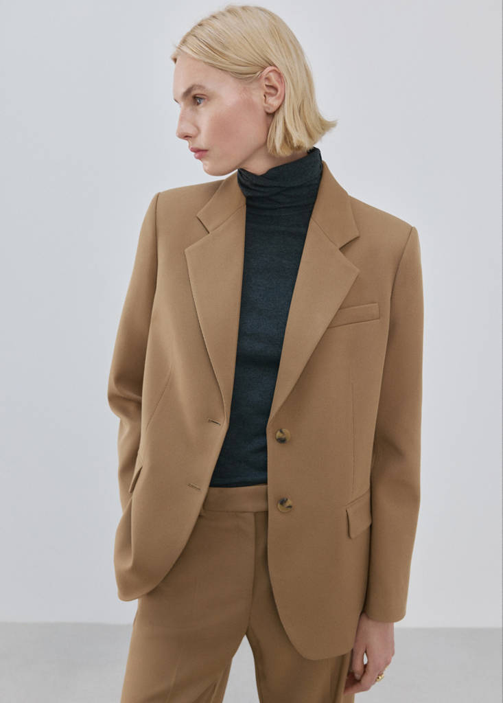 Straight low-rise suit trousers — Medium Brown