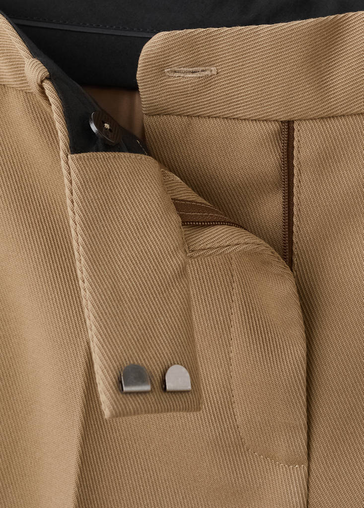 Straight low-rise suit trousers — Medium Brown