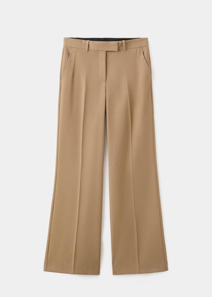 Straight low-rise suit trousers — Medium Brown