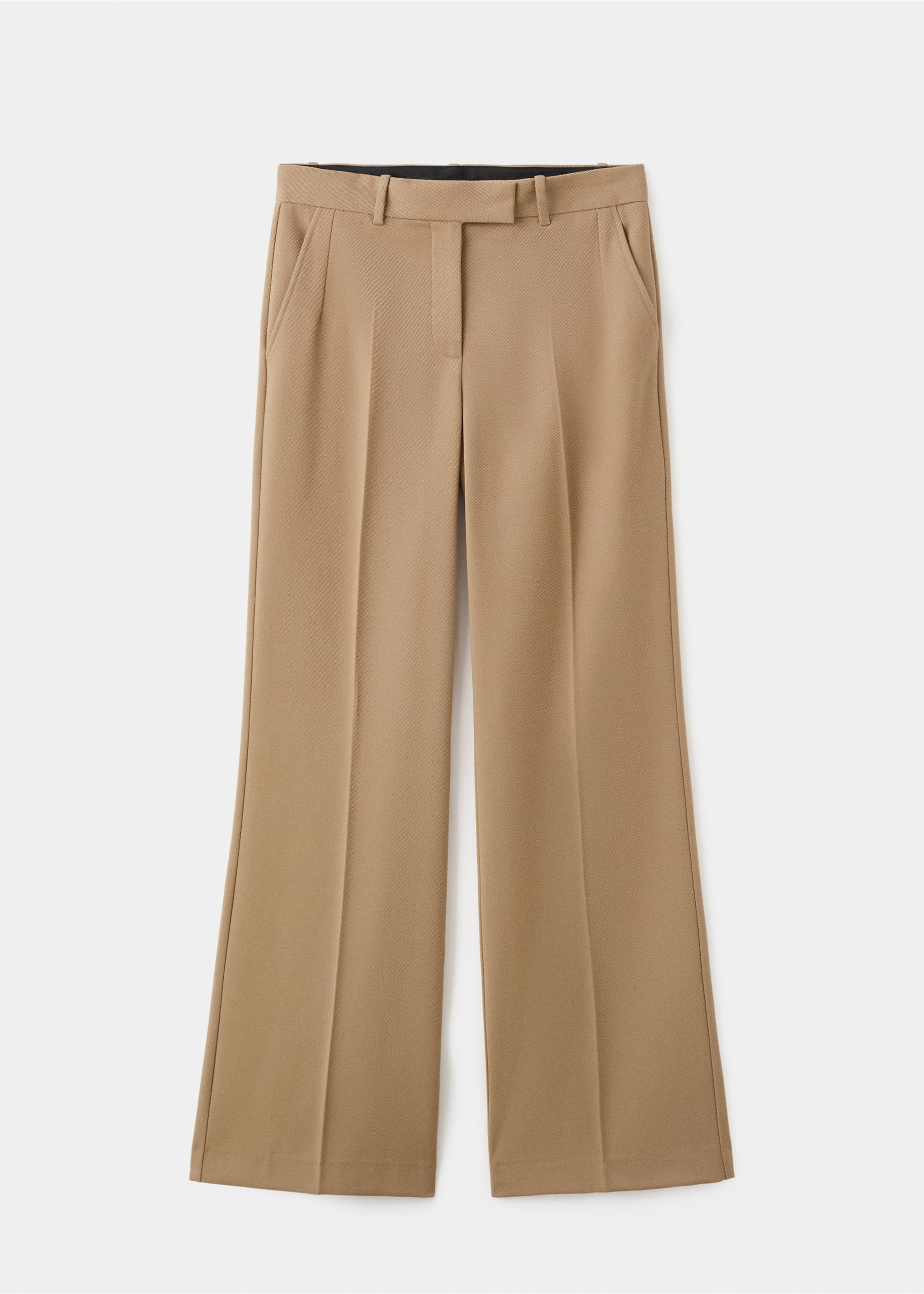 Straight low-rise suit trousers - Article without model, Medium Brown. Ref: 27021298-00.