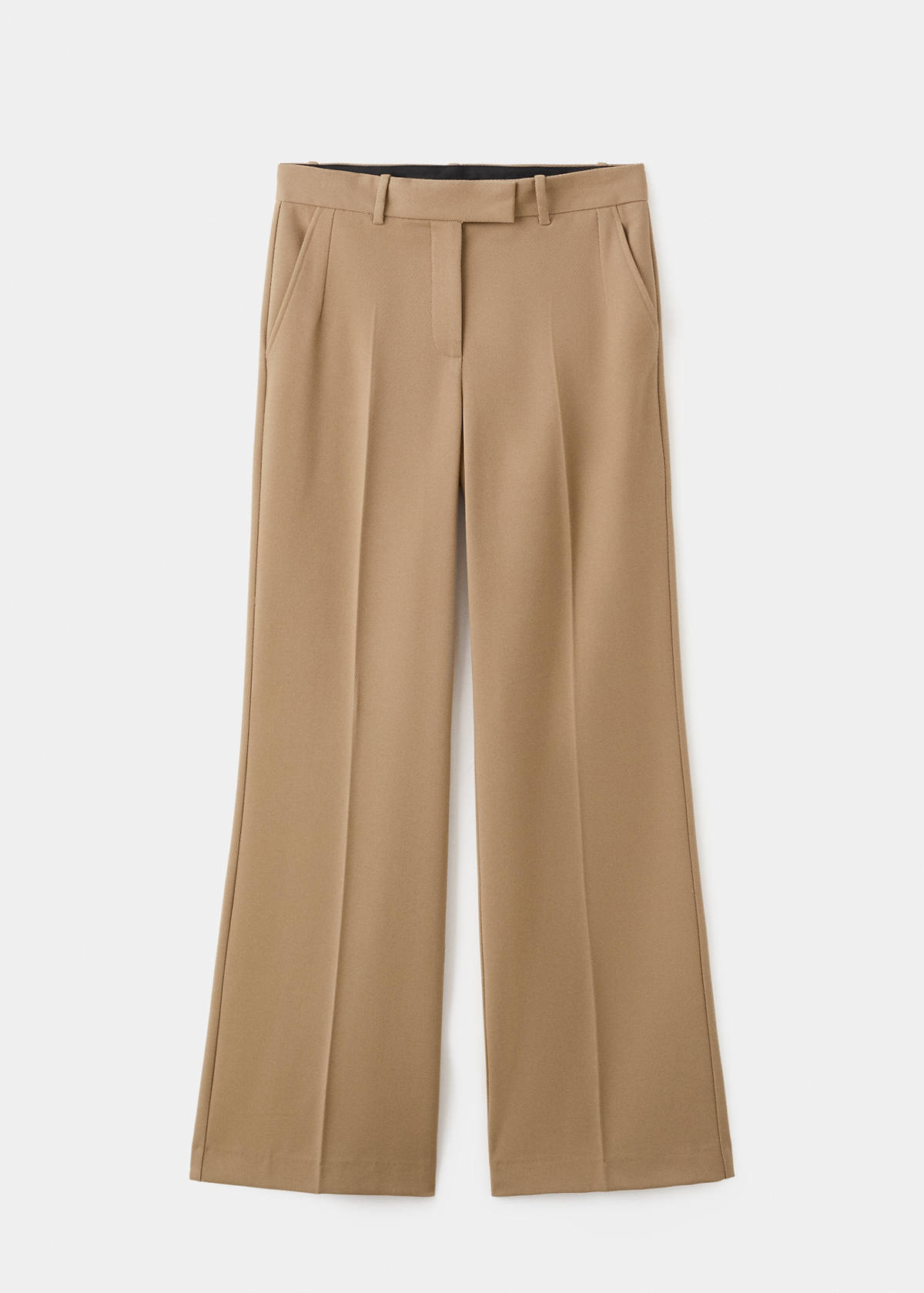 Straight low-rise suit trousers — Medium Brown