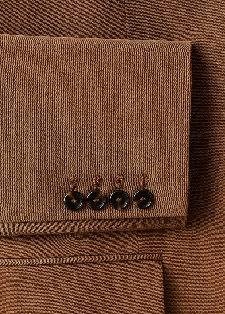 Straight suit jacket with lapel pockets — Caramel