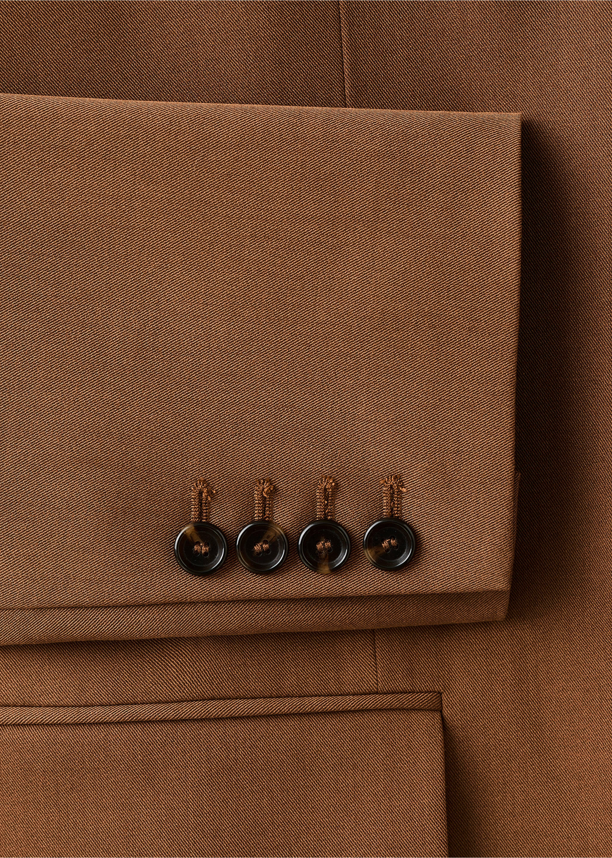 Straight suit jacket with lapel pockets - Details of the article 0, Caramel. Ref: 27021299-00.