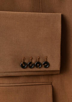 Straight suit jacket with lapel pockets — Caramel 11