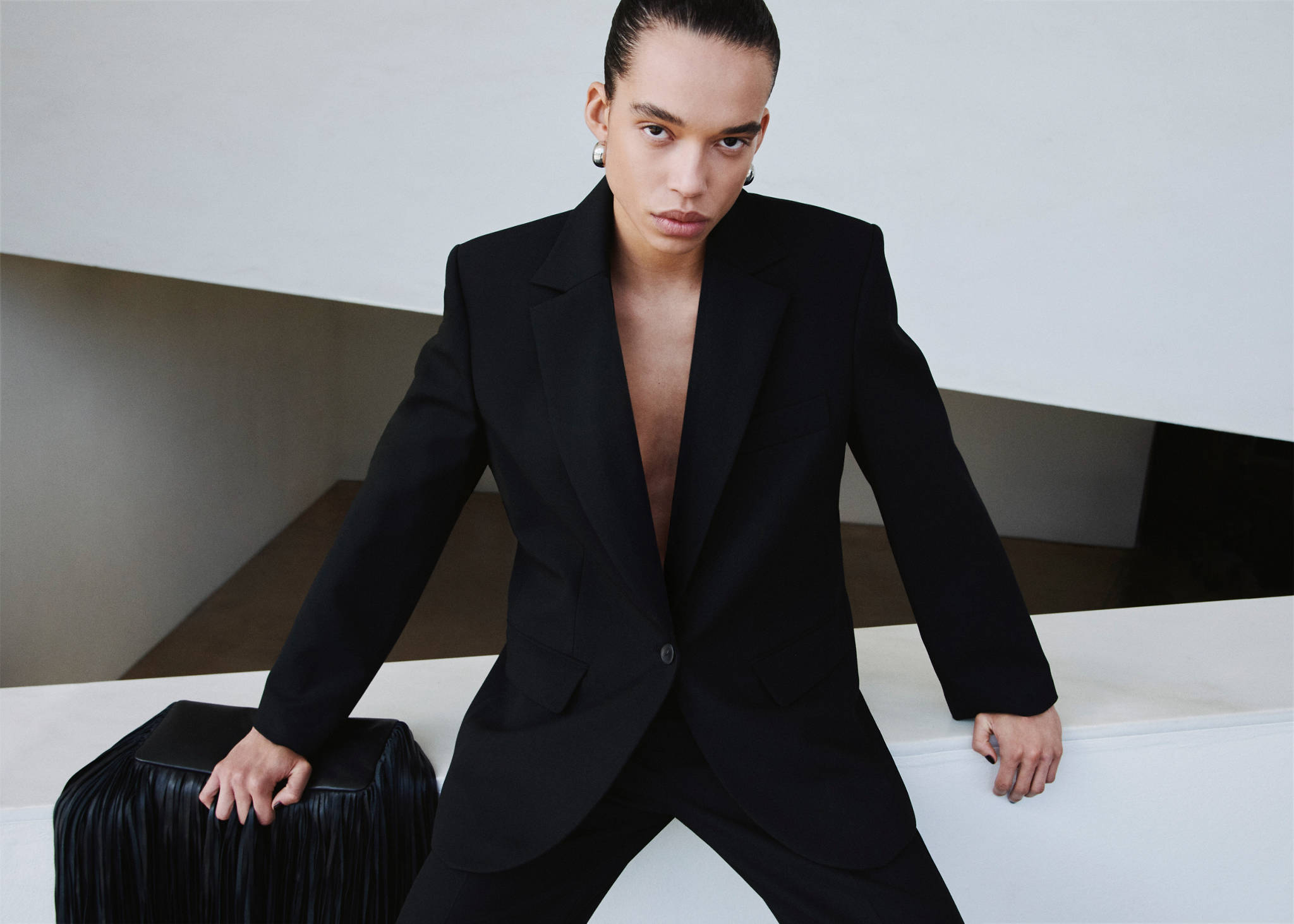 Straight suit jacket with lapel pockets - Panoramic plane