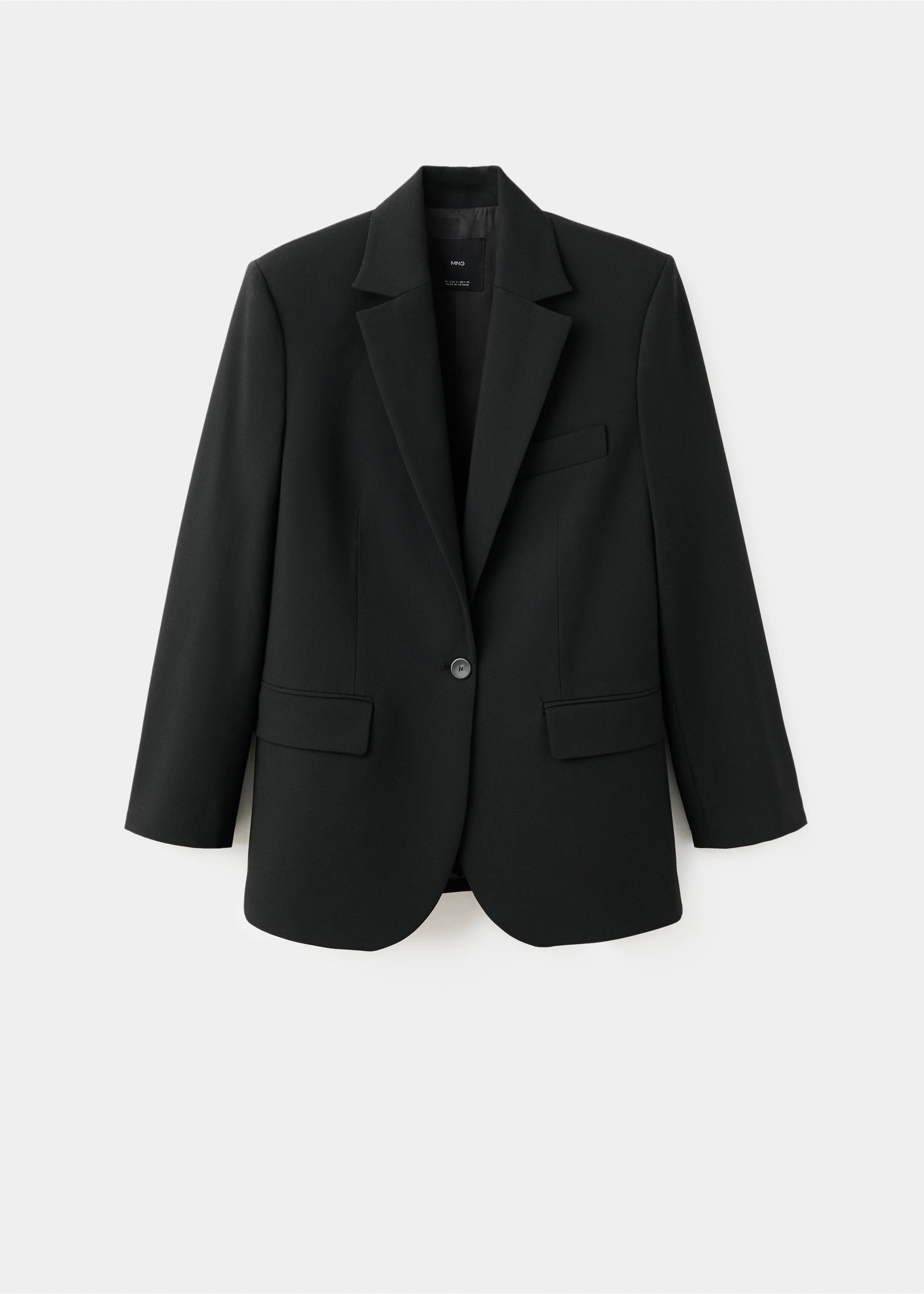 Straight suit jacket with lapel pockets - Article without model, Black. Ref: 27021299-00.