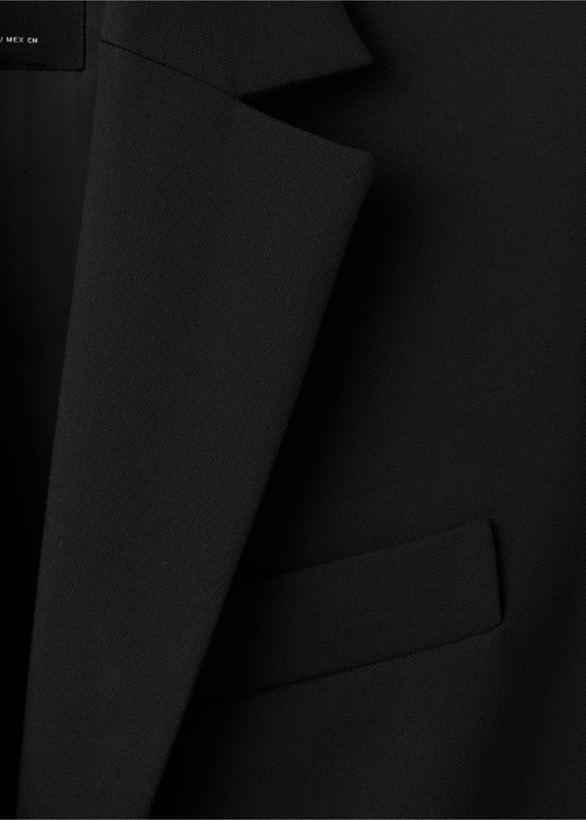 Straight suit jacket with lapel pockets - Details of the article 8, Black. Ref: 27021299-00.