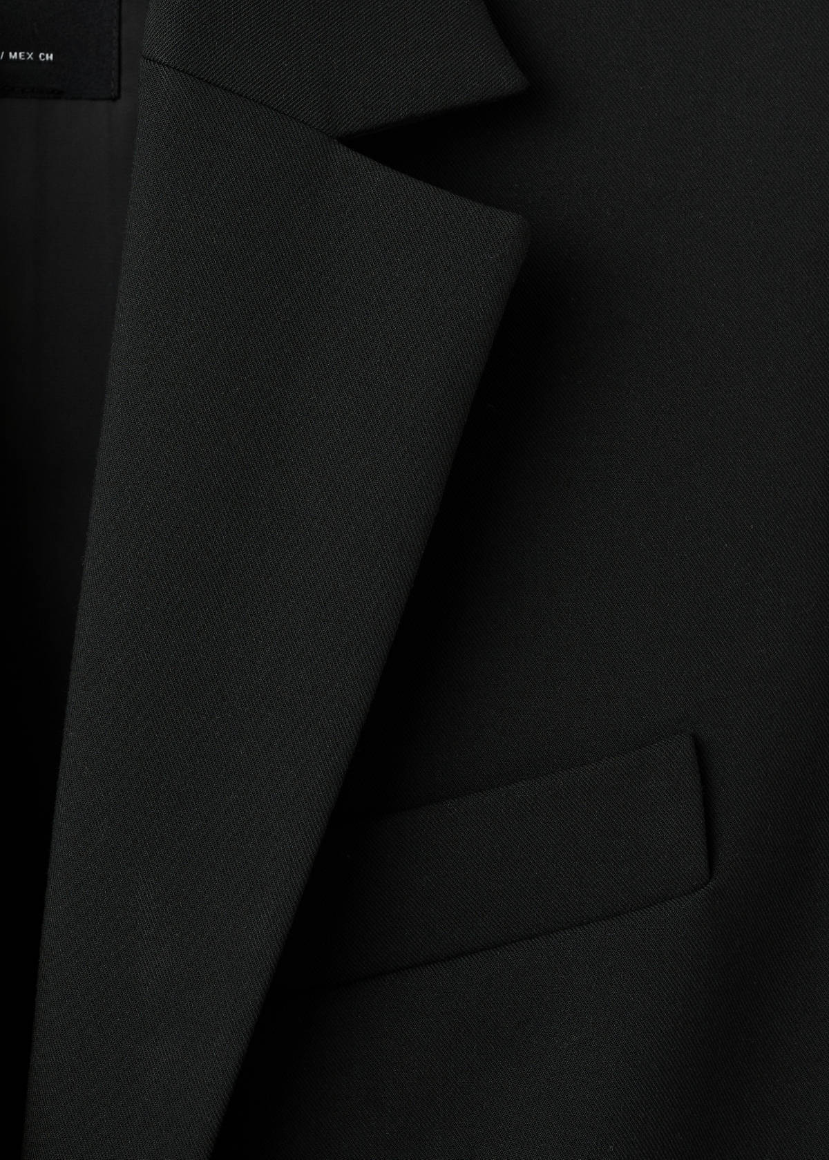 Straight suit jacket with lapel pockets — Black