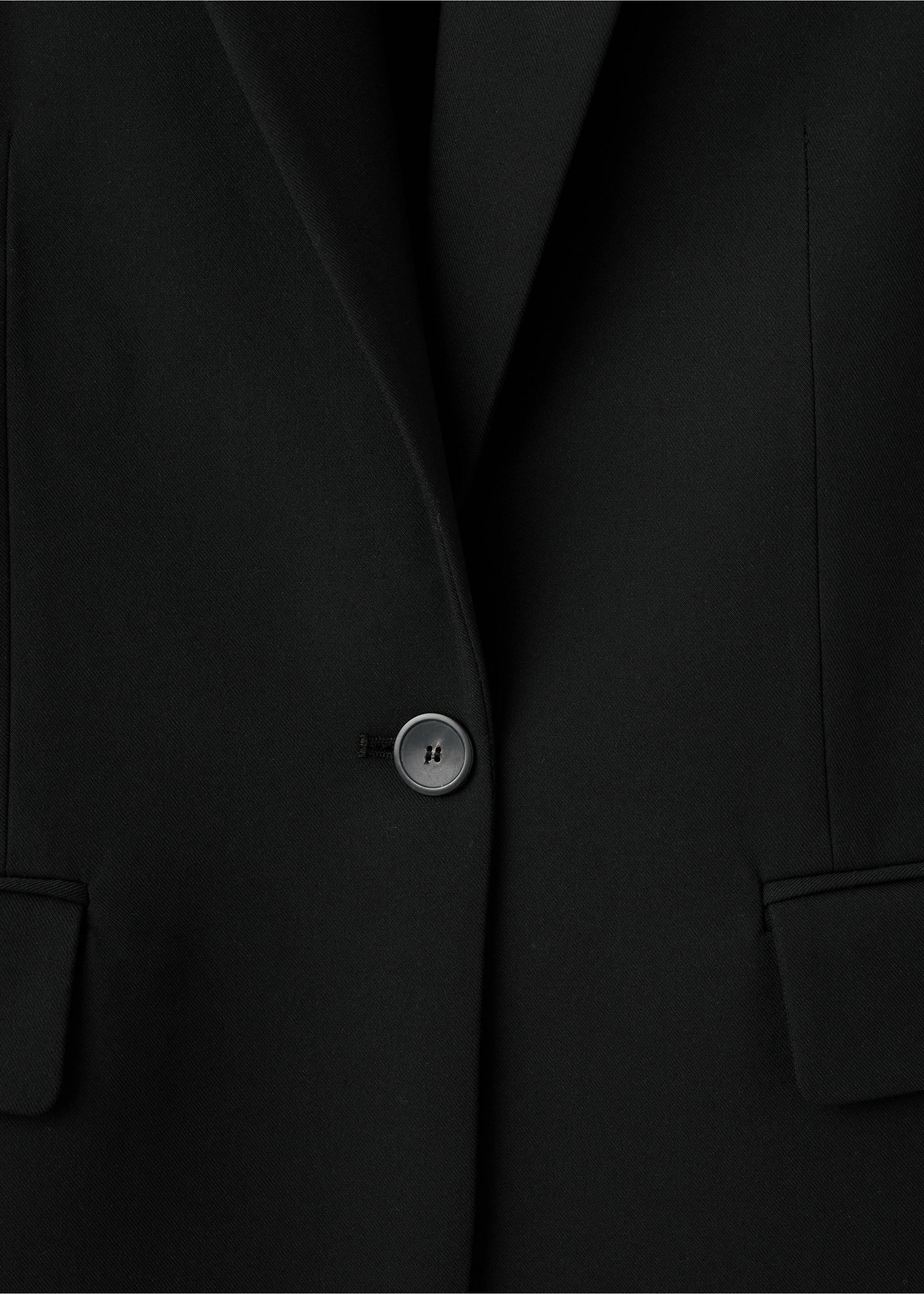 Straight suit jacket with lapel pockets - Details of the article 0, Black. Ref: 27021299-00.