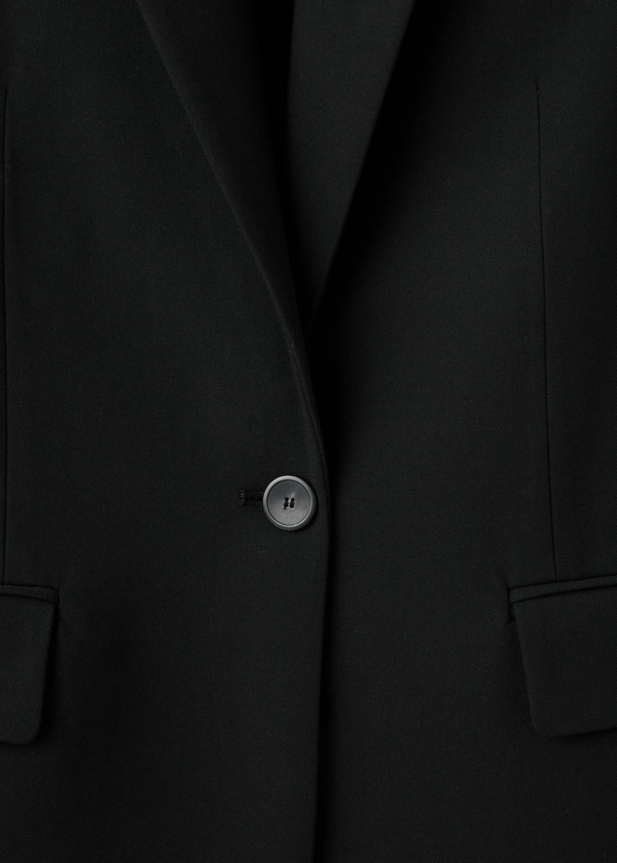 Straight suit jacket with lapel pockets — Black