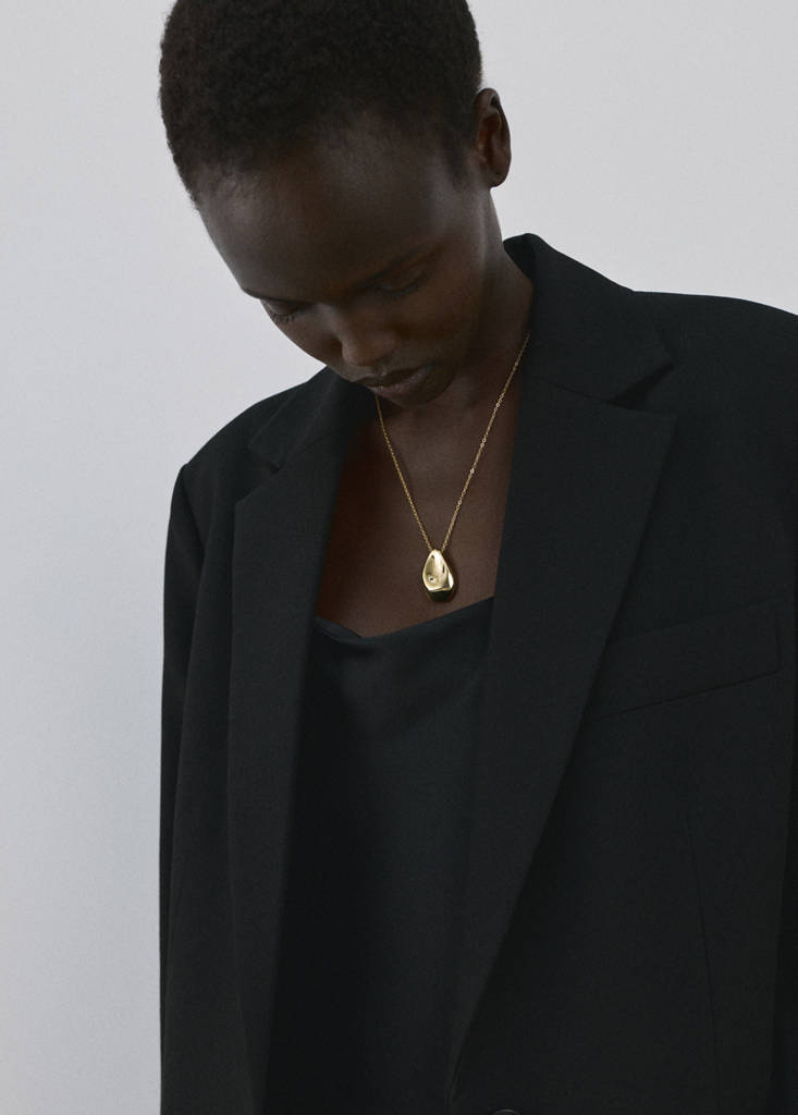Straight suit jacket with lapel pockets — Black