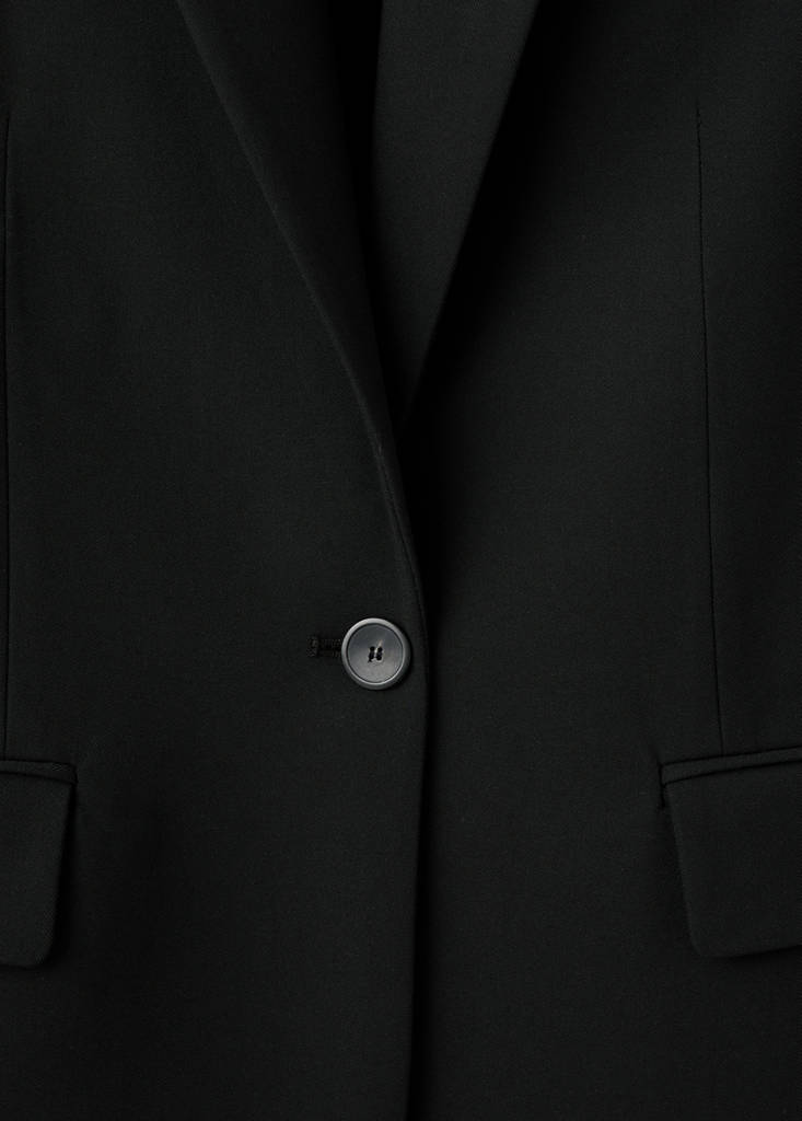 Straight suit jacket with lapel pockets — Black
