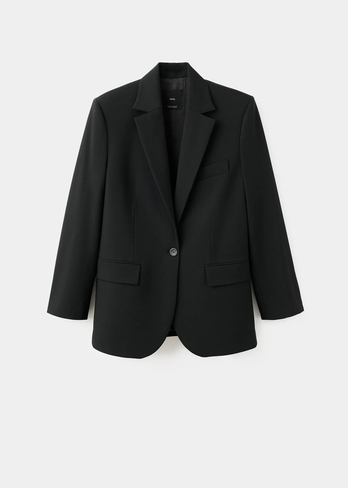 Straight suit jacket with lapel pockets — Black