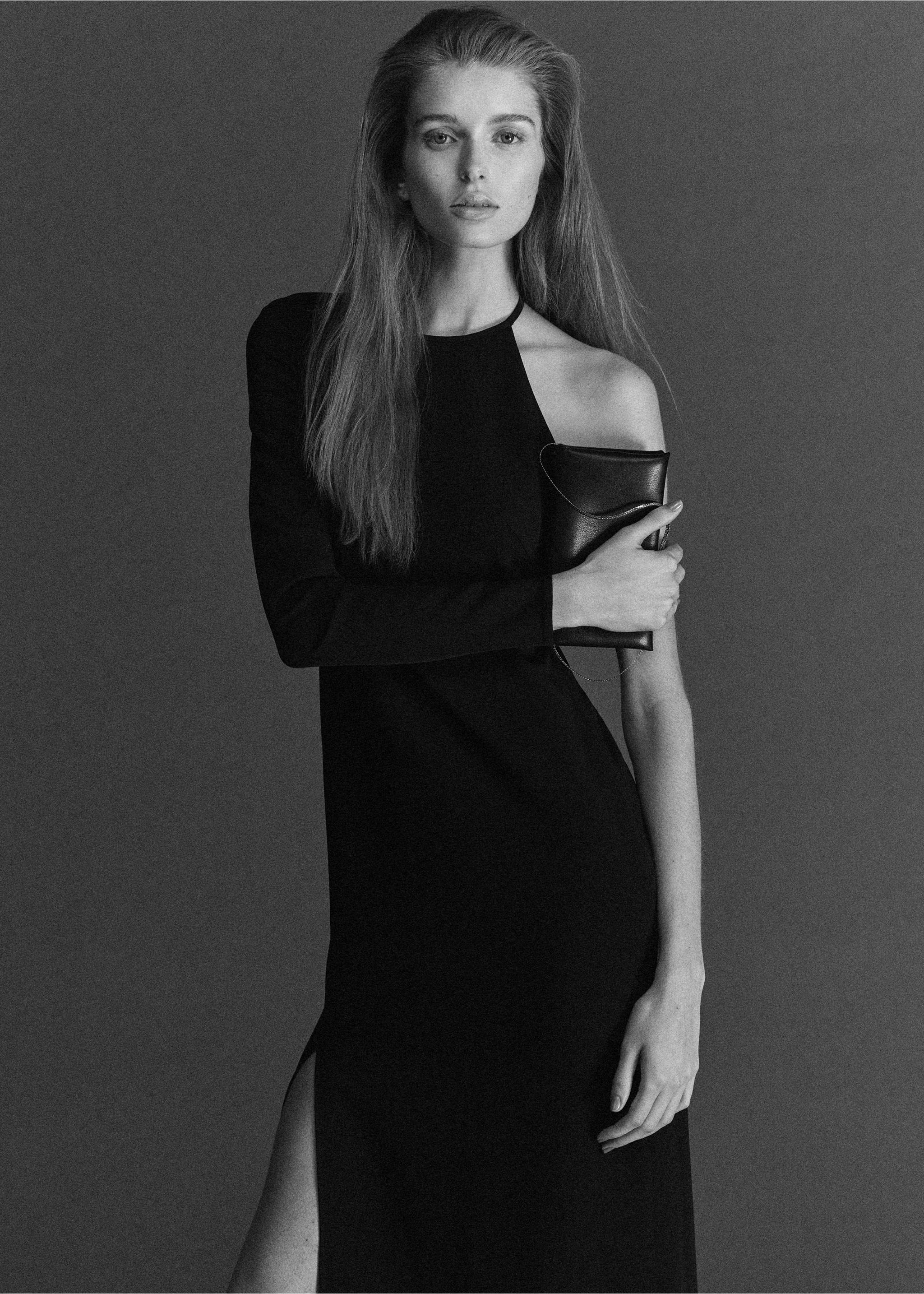 Kožna torba za rame s lancem - Opći prikaz, Crna. Ref: 27021300-00.