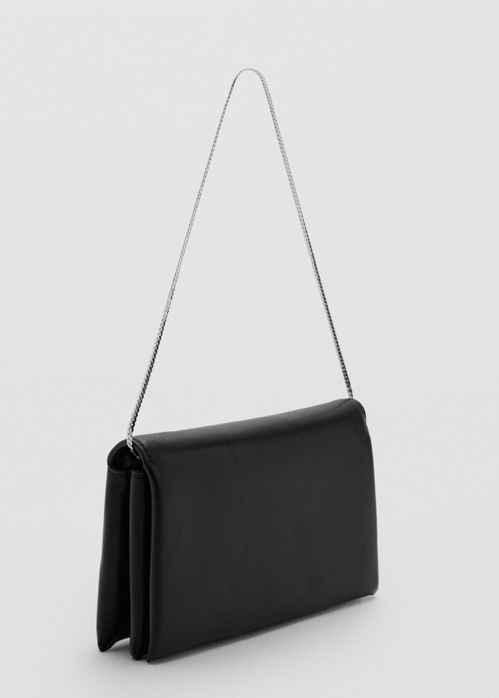 Leather shoulder bag with chain - Medium plane