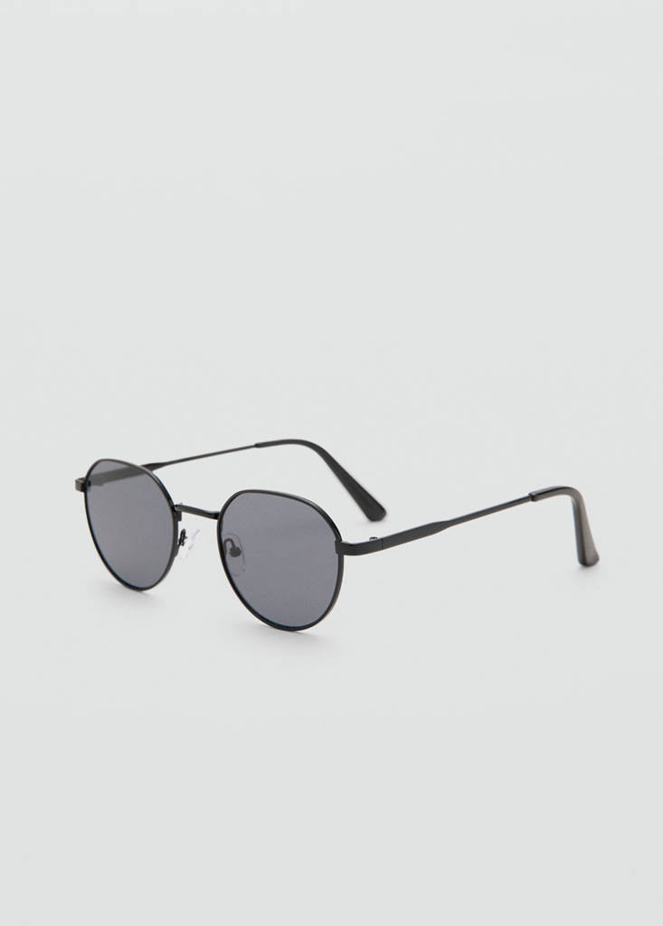 Round Metal Sunglasses — Black