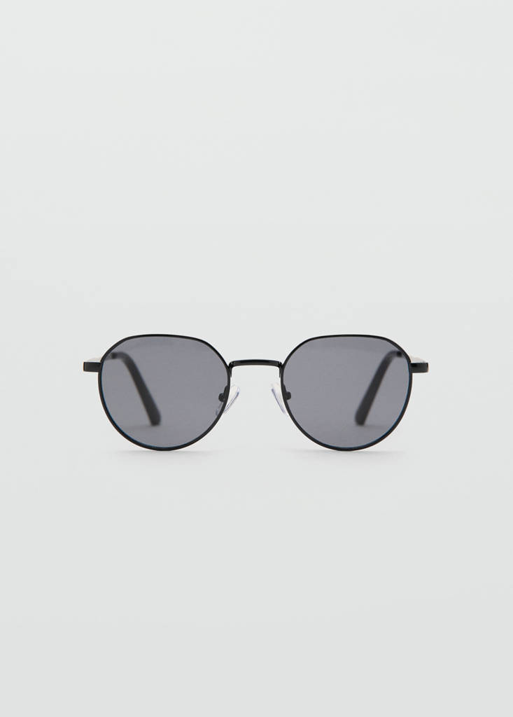 Round Metal Sunglasses — Black