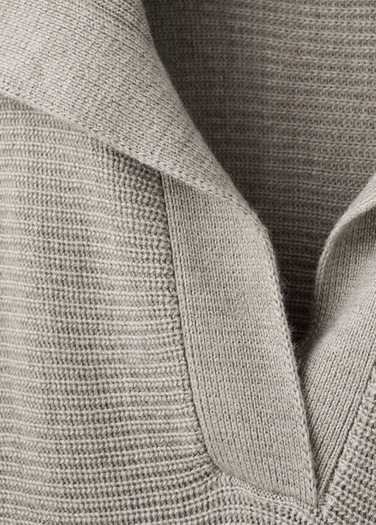 Polo-neck ribbed sweater — Light/Pastel Grey