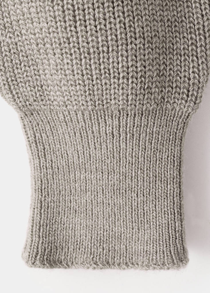 Polo-neck ribbed sweater — Light/Pastel Grey