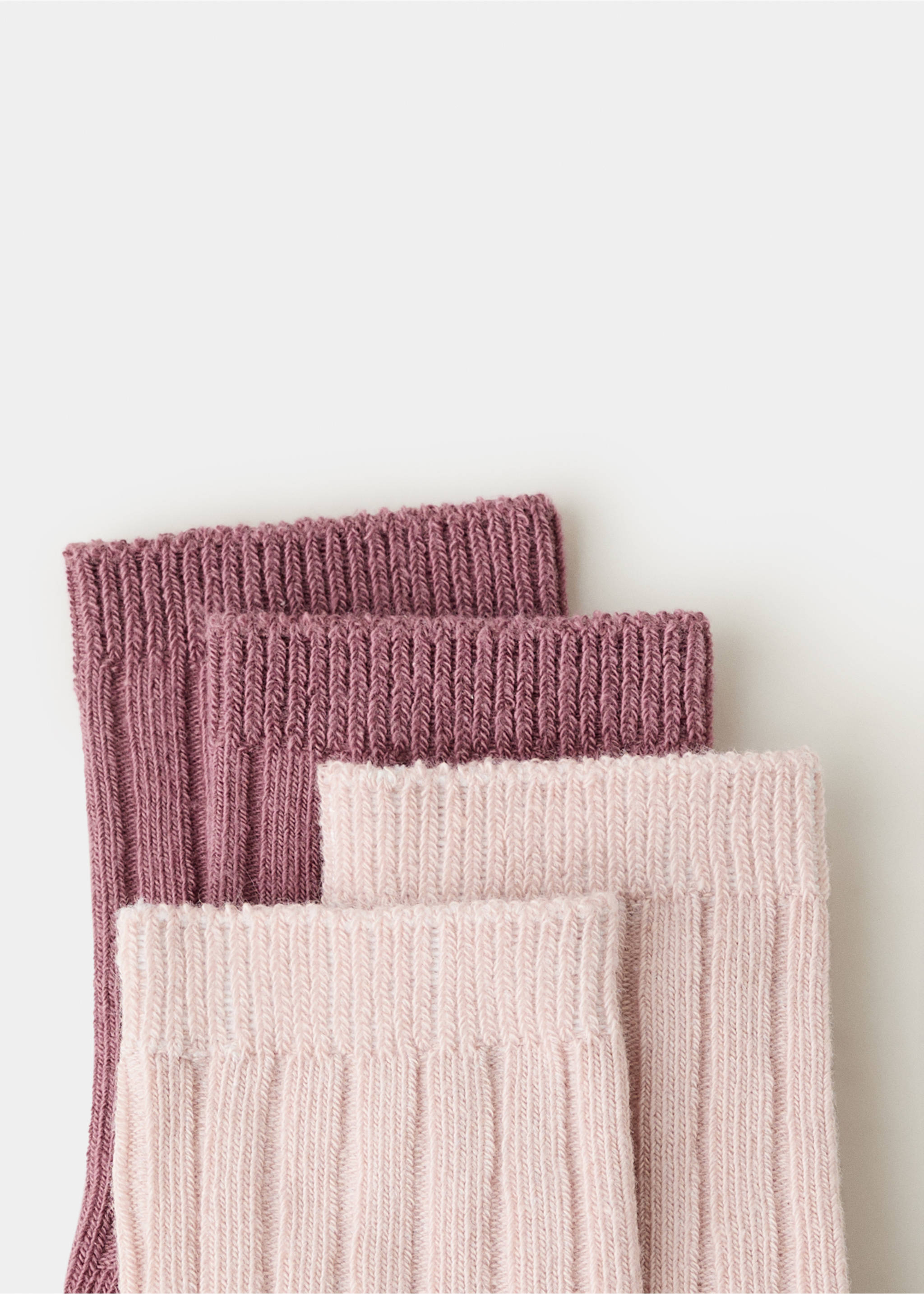 Pack 2 calcetines altos canalé - Reverso del artículo, Rosa. Ref: 27021311-00.
